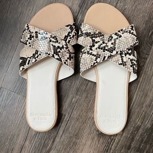 WORN ONCE Snake Skin Flip Flops